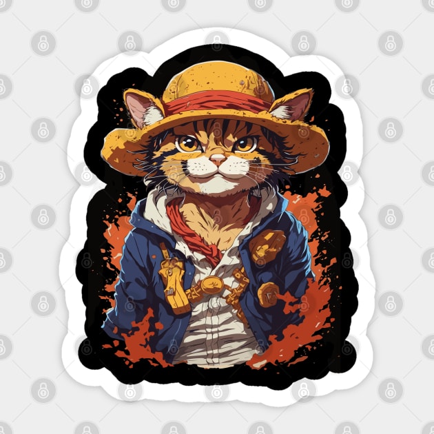 Luffy Cat Sticker by Lug